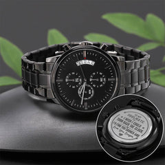 To My Soulmate Turn Back the Clock (Charcoal Black) – Men's Watch
