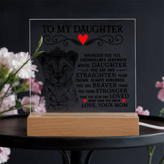 To My Daughter Lion Crown – Acrylic Square